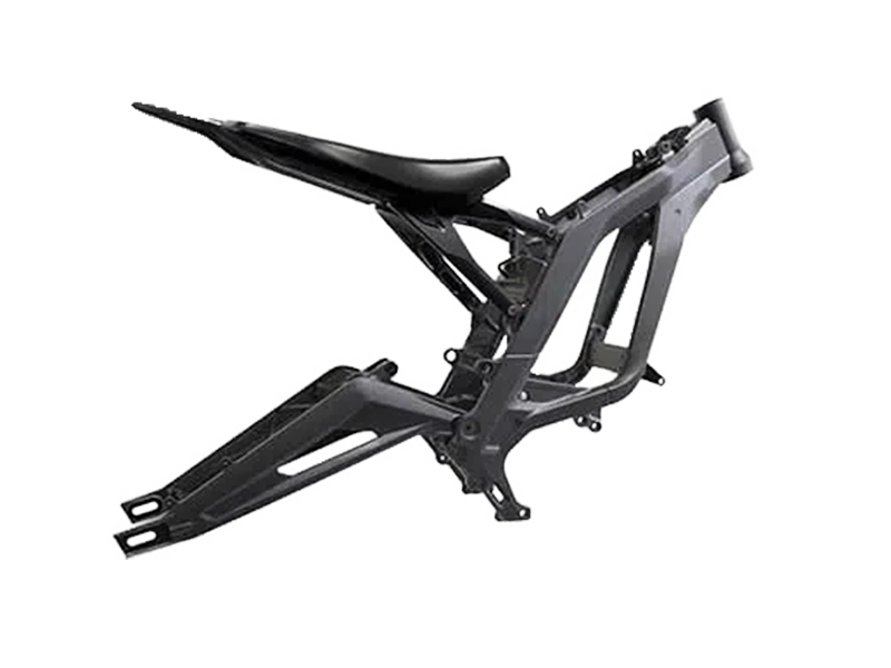 Der Aluminiumrahmen der Sur-Ron Light Bee. Sein Spezielles Fertigungsverfahren verleiht ihm eine unvergleichliche Belastbarkeit.