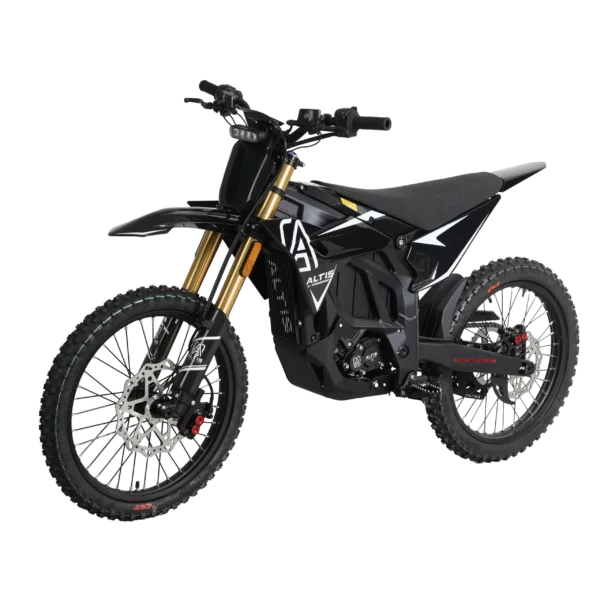 Altis Sigma Elektro-Dirtbike in Schwarz – Frontansicht von links